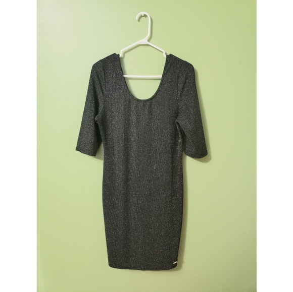 Black Glittery Bodycon Dress - Picture 2 of 3